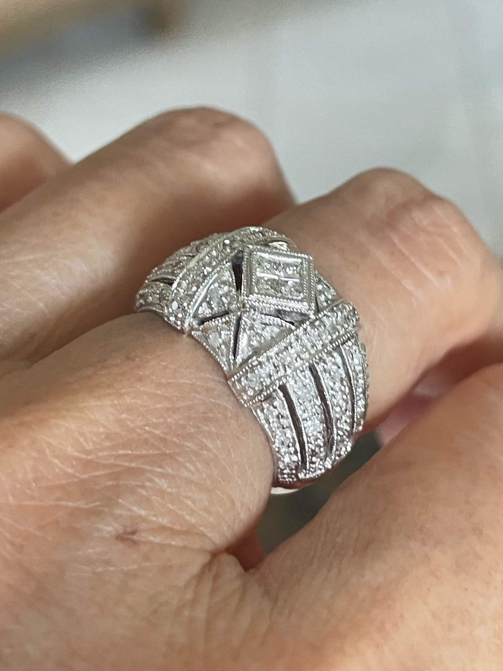 Antique/ Art Deco 14k Diamond Dome Ring